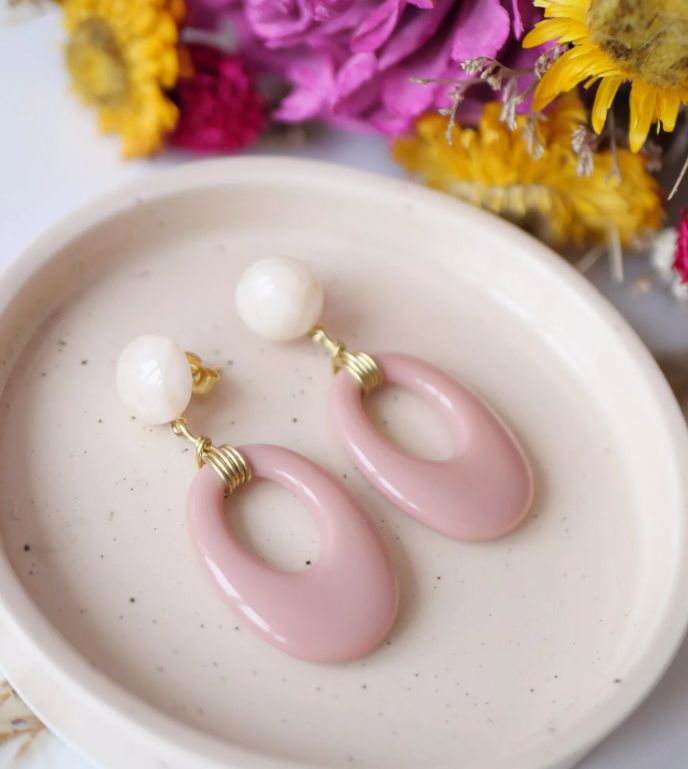 [231130_6968] Boucles d'oreilles OLA (Boucle d'oreille OLA "Vieux rose")